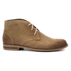 Kampol Botas masculinas, camurça isolada 102KAM, bege