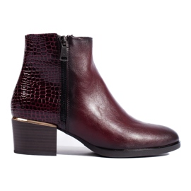 Botins de salto alto cor de vinho da Vinceza vermelho Botins de salto alto cor de vinho da Vinceza vermelho