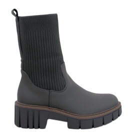 Botas Chelsea de cano alto Ruddins Kaki com parte superior flexível verde