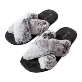 Chinelos cinza com pele da Domenica