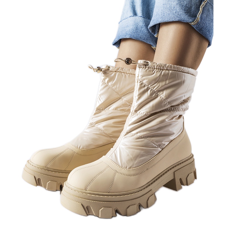 Botas de neve bege com punho Cendrillon