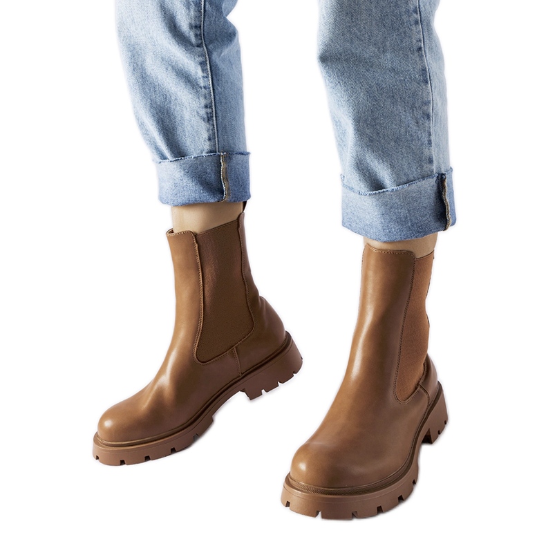 Botas Chelsea marrons de cano alto, Verones castanho