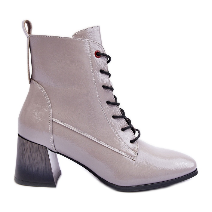 Vinceza Botins envernizados Cinza Basciano