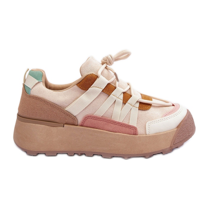 PS1 Calçados esportivos femininos de camurça na plataforma bege Rohan