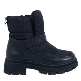 Botas de neve femininas negras preto