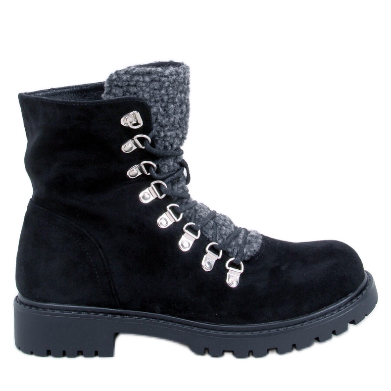 Leggs Botas pretas com cadarço preto