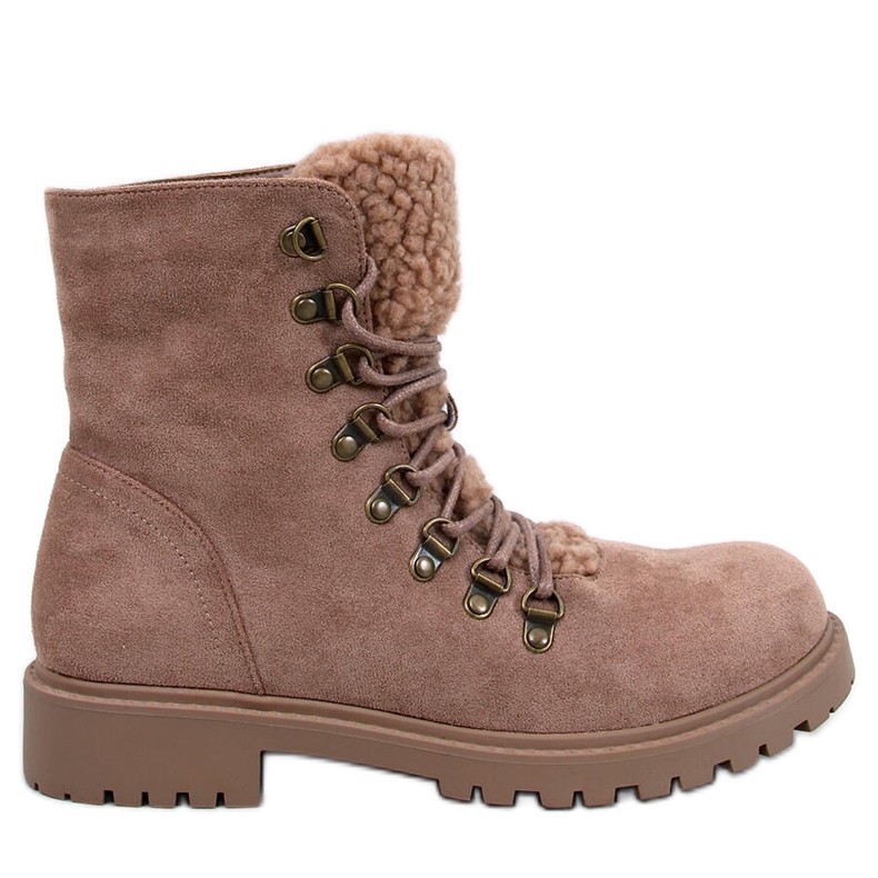 Leggs Botas bege com cadarço