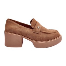 PS1 Sapatos femininos de camurça e salto alto, bege escuro, Afnira