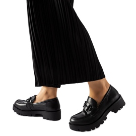 Inna Sapatos pretos com palmilha de couro da Fauna