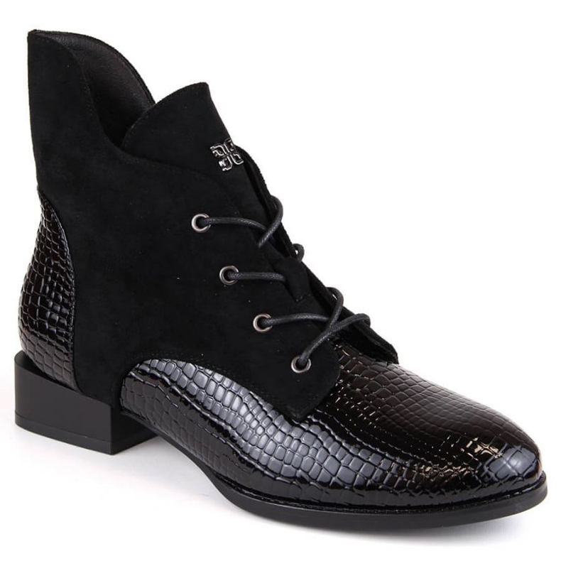 Botins isolados de salto baixo Vinceza W JAN246A, preto