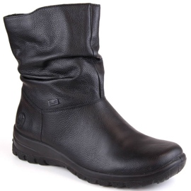 Botas impermeáveis ​​de couro isoladas com lã Rieker Tex W RKR617 preto
