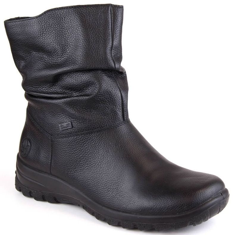 Botas impermeáveis ​​de couro isoladas com lã Rieker Tex W RKR617 preto
