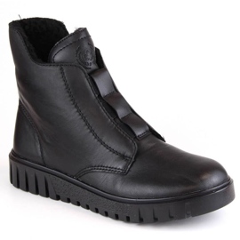 Botas confortáveis ​​de couro com isolamento Rieker W RKR619 pretas preto