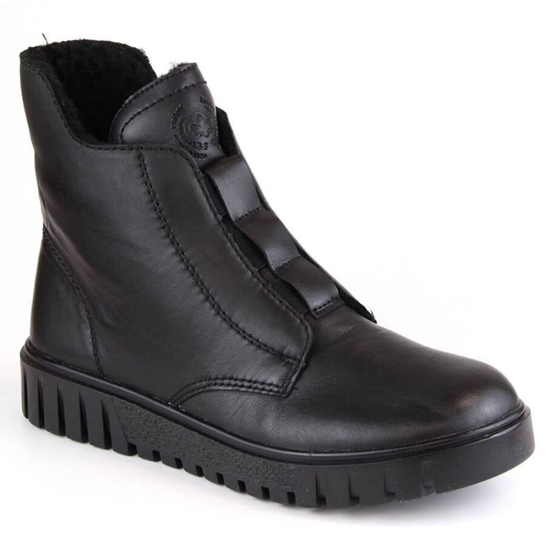 Botas confortáveis ​​de couro com isolamento Rieker W RKR619 pretas preto
