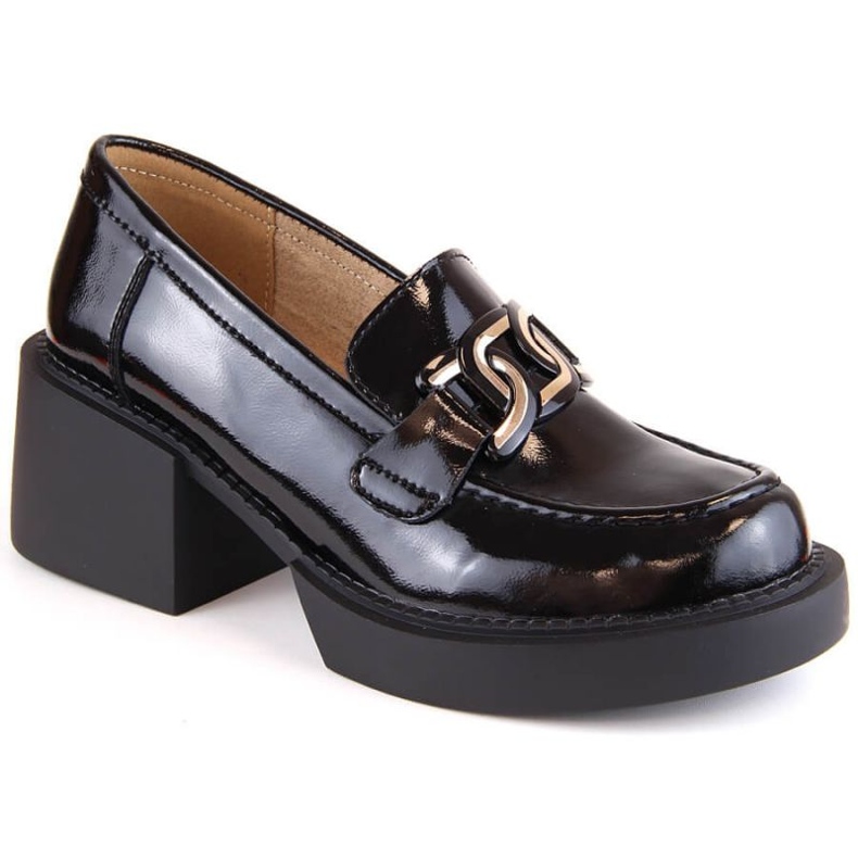 Filippo W PAW466 mocassins de salto alto de couro preto