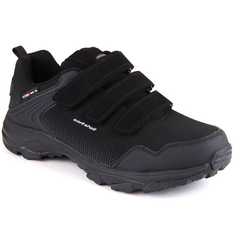 Calçado esportivo softshell American Club Jr AM931 com velcro, preto