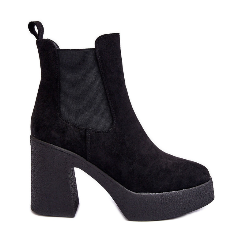 PS1 Botins de camurça com salto alto enorme, Sunilda preto PS1 Botins de camurça com salto alto enorme, Sunilda preto