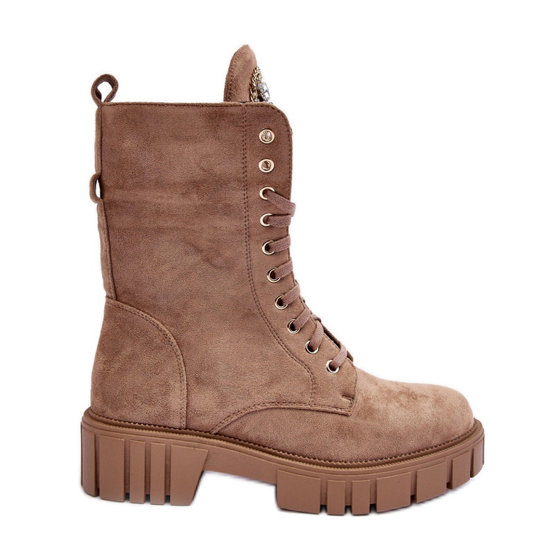 PS1 Botins de trabalho em camurça com decoração de joias, Marx bege escuro PS1 Botins de trabalho em camurça com decoração de joias, Marx bege escuro