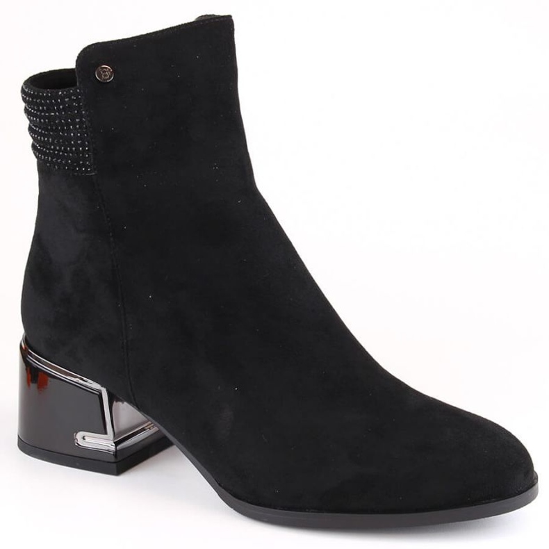 Botins isolados de salto alto D&amp;A S.Barski Premium Collection W OLI237 preto