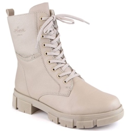Botas confortáveis ​​de couro com isolamento Rieker W RKR613, bege