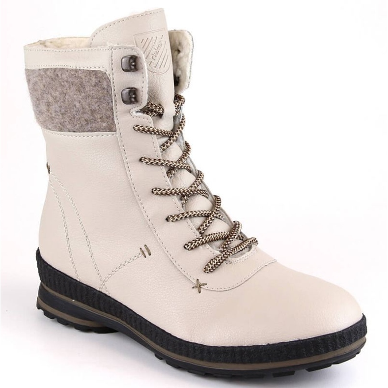 Botas confortáveis ​​de couro com isolamento Rieker W RKR614, bege