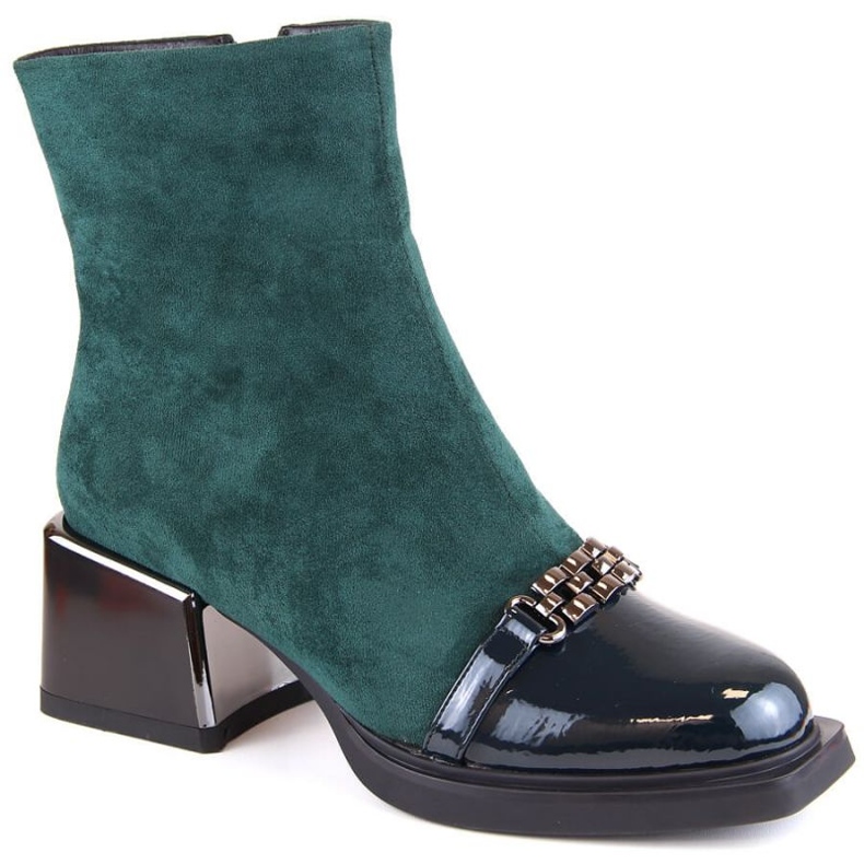 Botins D&amp;A S.Barski Premium Collection com salto decorativo W OLI231B verde