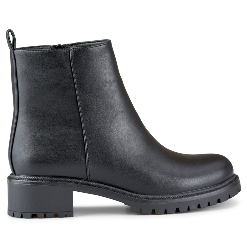 Botins femininos pretos clássicos em couro ecológico