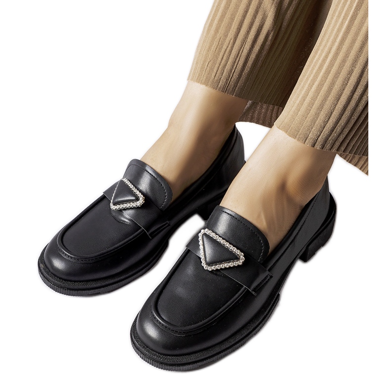 Mocassins pretos decorados com strass Marsilius Mocassins pretos decorados com strass Marsilius