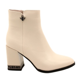 Botins bege com decoração de salto Filippo DBT4842/23 BE bege