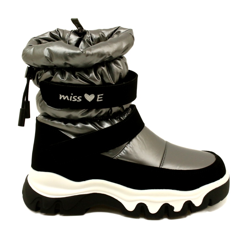 Botas de neve impermeáveis ​​para crianças Miss Evento 23Dz23-6578 Cinza-Preto