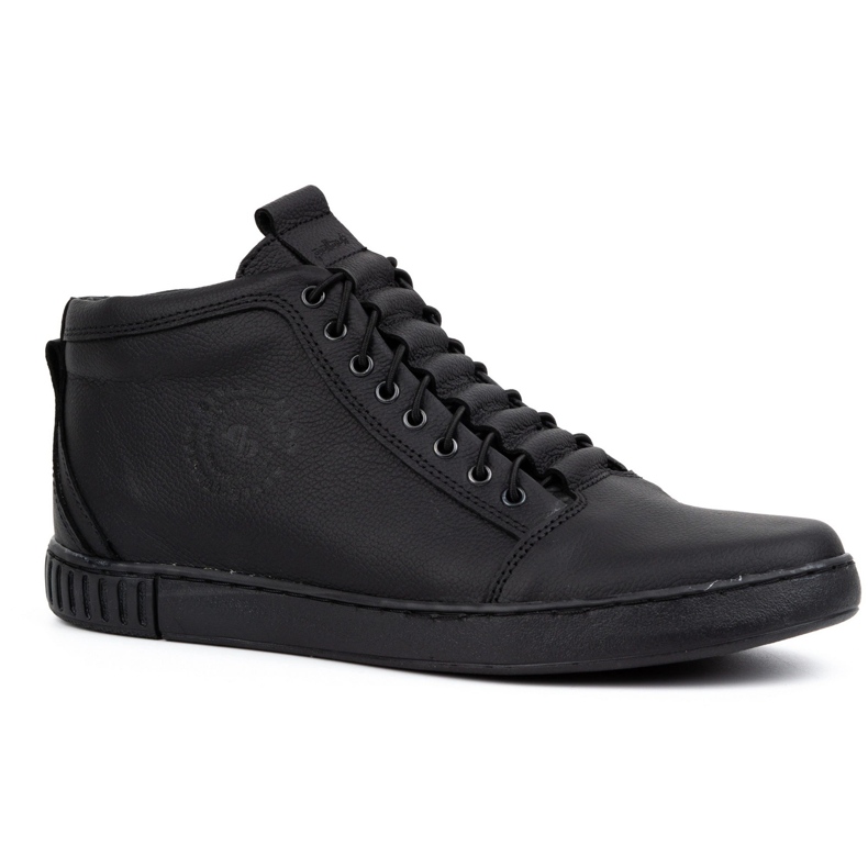 Polbut Botins masculinos de couro 2122 pretos