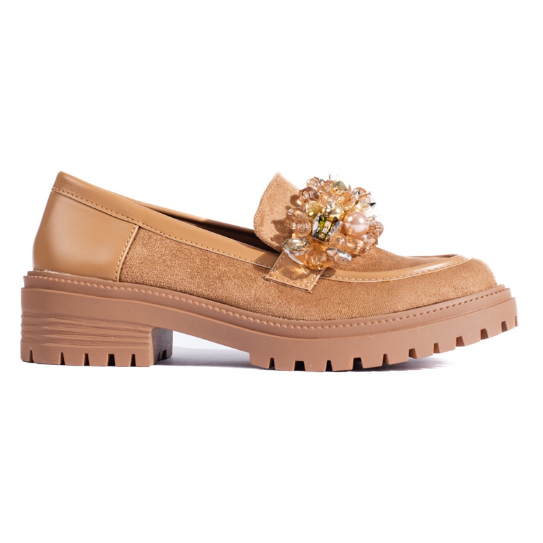 Mocassins de mulher em camurça bege, Shelovet