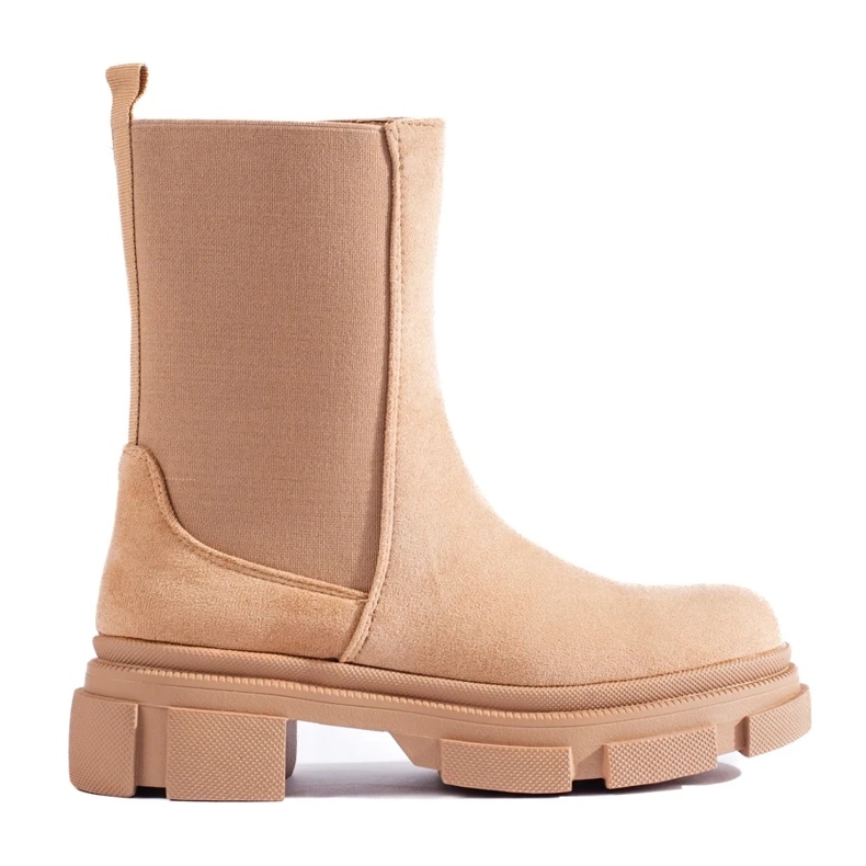 Botas Chelsea Shelovet de camurça bege