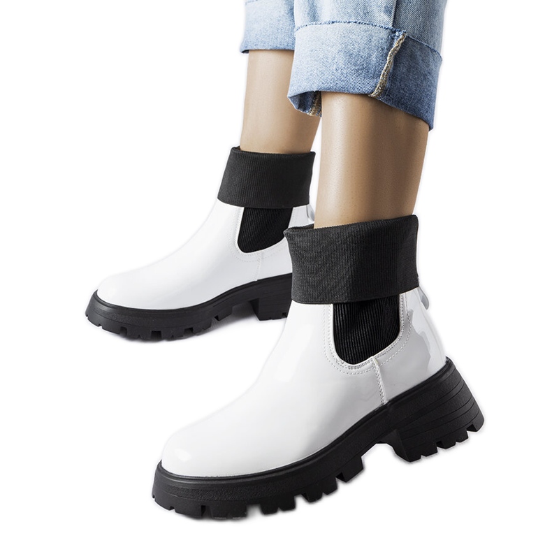 Botas de trabalho deslizantes brancas Breolungi branco