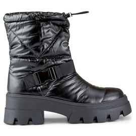 Botas de neve pretas de mulher preto