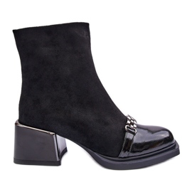 Botas de camurça em bloco maciço S.Barski MR870-70 pretas preto