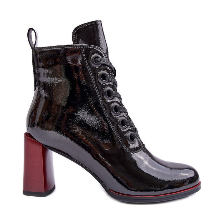 Botins envernizados com atacadores S.Barski MR870-15 Preto