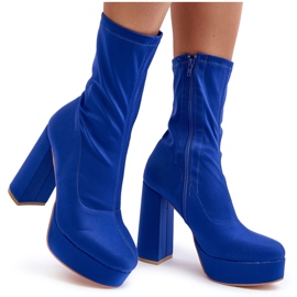PH2 Botins Peculia azuis com salto alto e fecho de correr azul PH2 Botins Peculia azuis com salto alto e fecho de correr azul