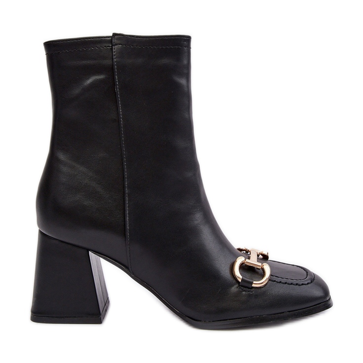 PH2 Botins de couro de salto alto com decoração, Pamelinta preta preto