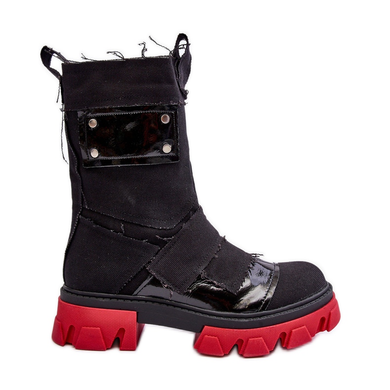PS1 Botas femininas pretas com zíper Elinare preto