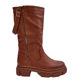 PS1 Botas de cano médio Lizames marrons marrom