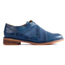 Oxfords slip-on Shelovet azuis com elástico azul Oxfords slip-on Shelovet azuis com elástico azul