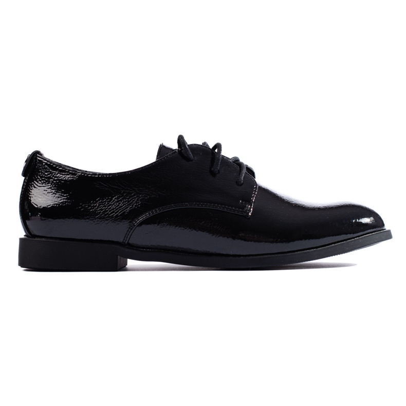 Oxfords com cadarço Shelovet pretos envernizados