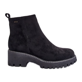 PS1 Botas de camurça com salto plano, isoladas, Neafgi pretas preto