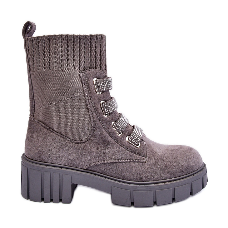 PS1 Botas Meias Slip-On em Camurça Cinza Hope