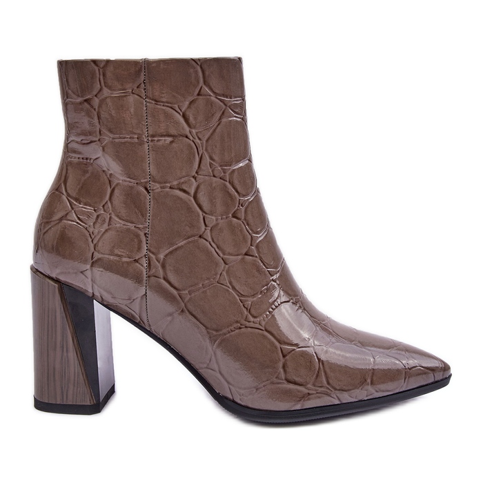 Botins de couro envernizado S.Barski MR870-58 Bege Escuro