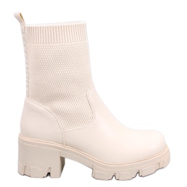 Fairs Botins elásticos na parte superior bege