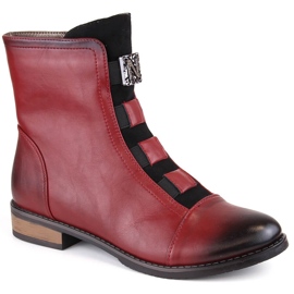Botins com isolamento e decoração Borgonha Jezzi para mulher vermelho Botins com isolamento e decoração Borgonha Jezzi para mulher vermelho