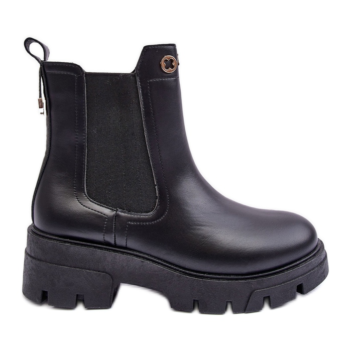Botas Chelsea Femininas Com Decorações, Lobb Preto