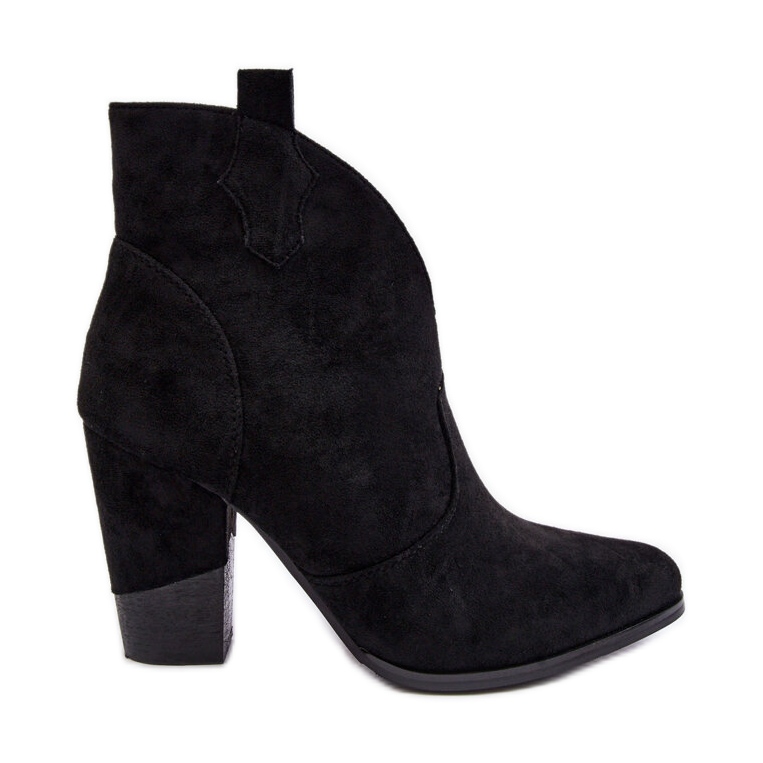 PS1 Botas de cowboy de camurça com salto alto preto Tanner preto